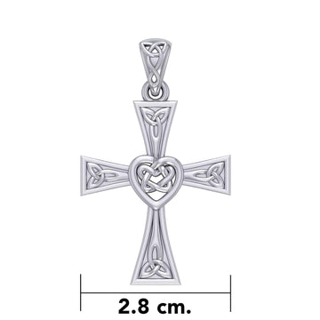 Celtic Cross with Heart Silver Pendant TPD5973 - Jewelry